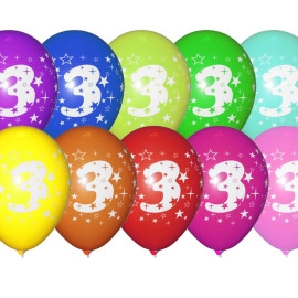 12 пастель ас. з мал. цифра "3" (100шт/уп)