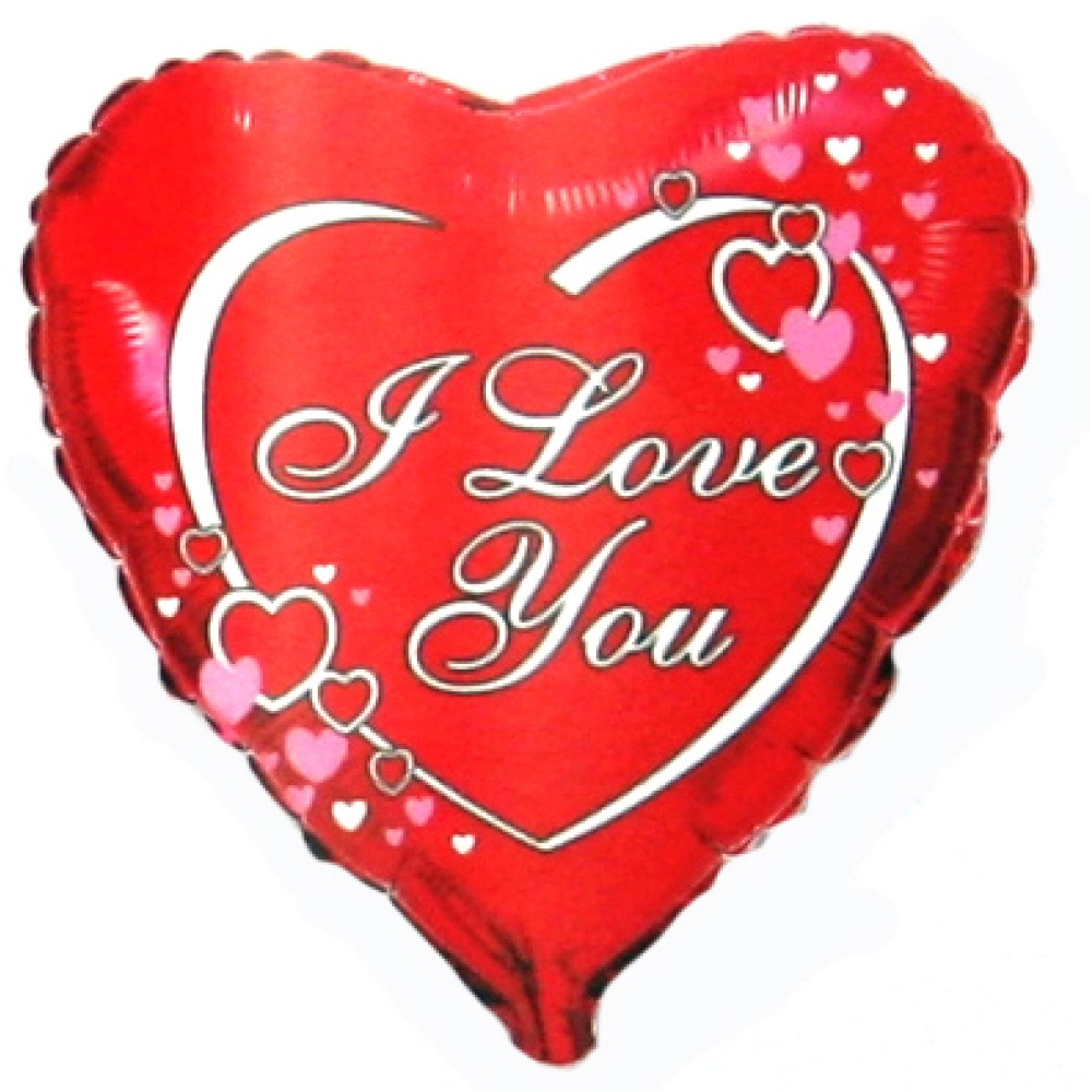 201570 Серце 18" ЯТЛ Серця на червоному фоні