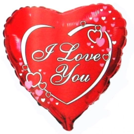 201570 Серце 18" ЯТЛ Серця на червоному фоні