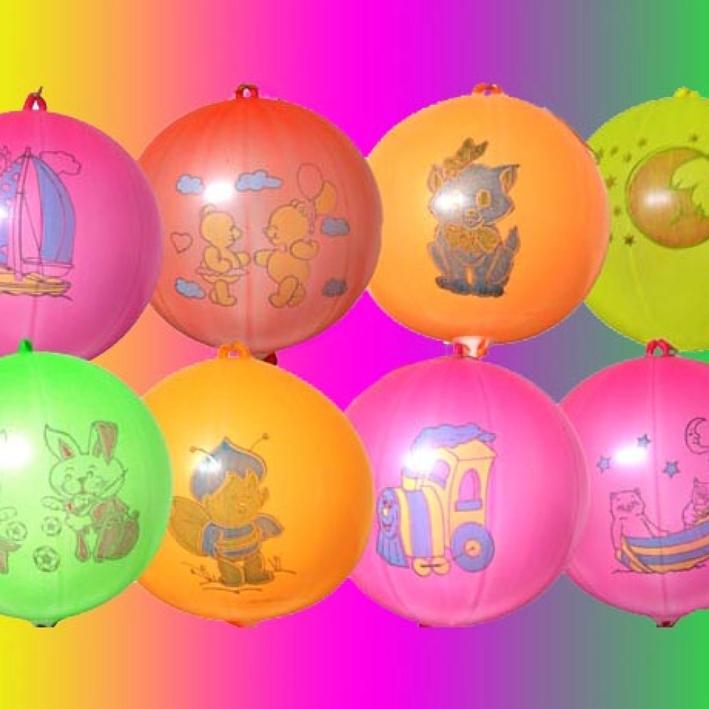 Панч-бол неон з мал. асорті  Італія (GPBFD1)