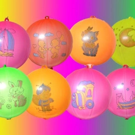 Панч-бол неон з мал. асорті  Італія (GPBFD1)