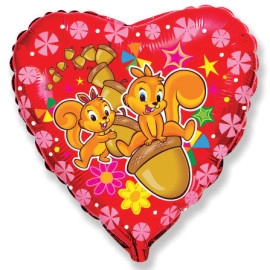 201684 Серце 18" (фольга) з мал.