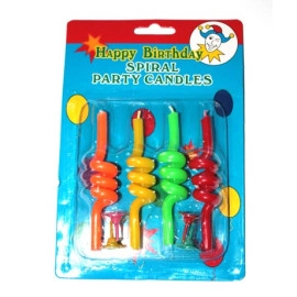 Свічки декоративні спіральні 4х4, 4 шт.