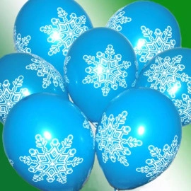 12 пастель 10 синій з мал. "СНІЖИНКИ великі" (100шт/уп)