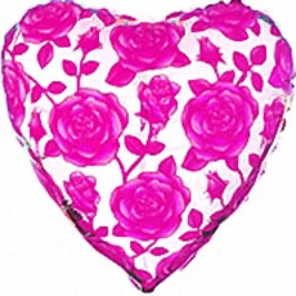 201520 Серце 18" Троянди рожеві