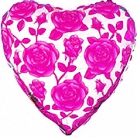 201520 Серце 18" Троянди рожеві