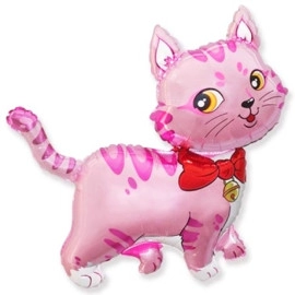 Кошеня з бантом міні *14 902707 Фольга рожева