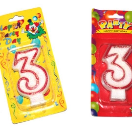 Свічка декоративна (цифра 3), 1 шт