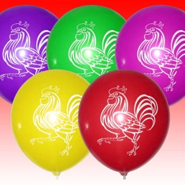 КИТАЙ 12" пастель ас з мал. "Півень" (100шт/уп) РОЗПРОДАЖ