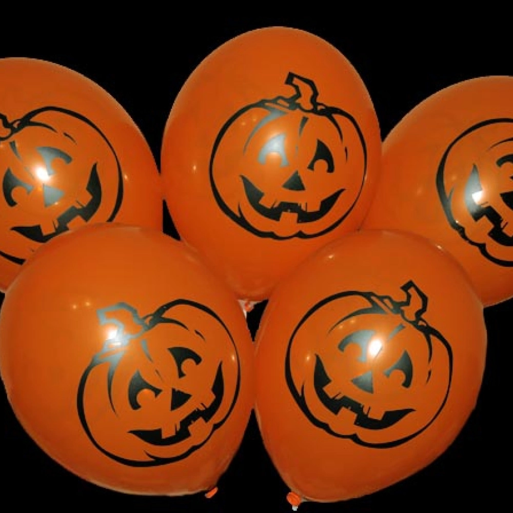 КИТАЙ 12" пастель Помаранчевий з мал. "Гарбуз" (100шт/уп)