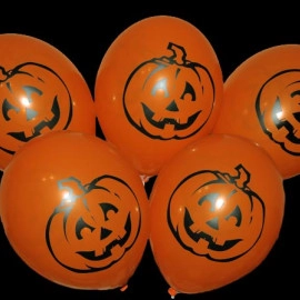 КИТАЙ 12" пастель Помаранчевий з мал. "Гарбуз" (100шт/уп)