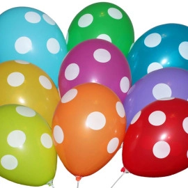 КИТАЙ 12" пастель ас з мал. "Полька" (біле нанесення) (100шт/уп)