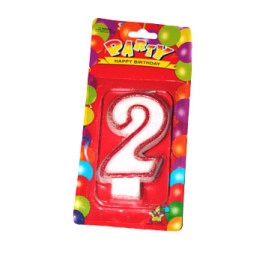 Свічка декоративна (цифра 2), 1 шт