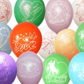 12 пастель ас. з мал. "С ДНЕМ СВАДЬБЫ" асорті (100шт/уп)