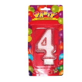 Свічка декоративна (цифра 4), 1 шт