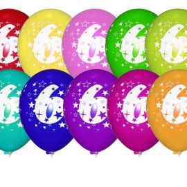 12 пастель ас. з мал. цифра "6" (100шт/уп)