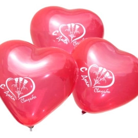 Серце 11 кристал 42 червоне з мал. "С ДНЕМ СВАДЬБЫ" (100шт/уп)