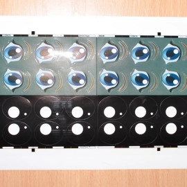 Наклейки  "Глазики"  Лист 14,5х23,5см  (2 типа по 8пар)