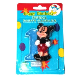 Свічка декоративна цифра + фігурка, "1" 1 шт.