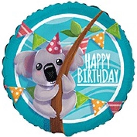 401603 круг 18* з малюнком Коала Happy Birthday