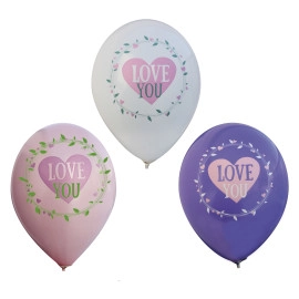 12 пастель ас. з мал. "Love you" (50 шт/уп)