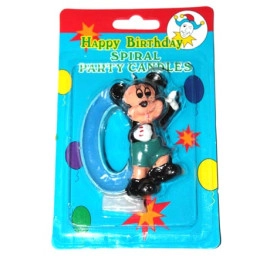 Свічка декоративна цифра + фігурка, "0" 1 шт.