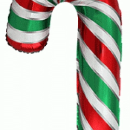 Льодяник тростина, зелений/червоний міні 902844VE Фольга