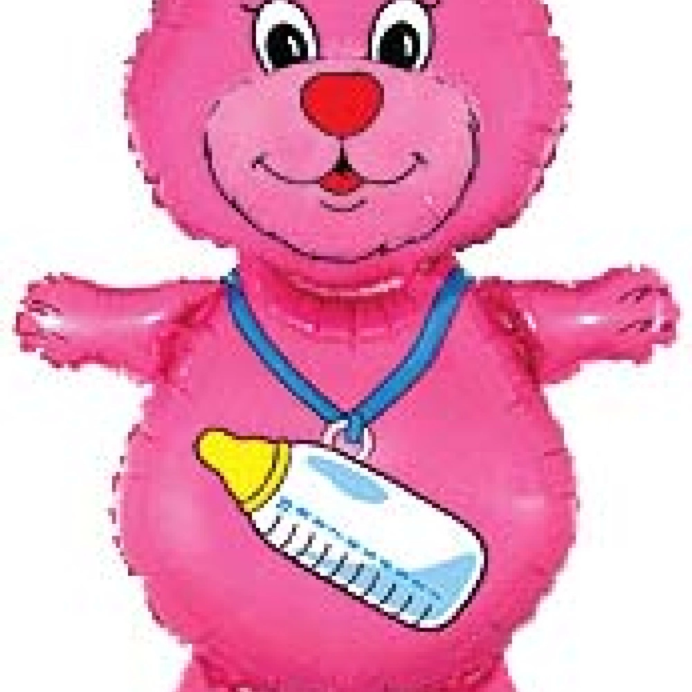 Ведмедик з соскою  37/24* 901648 * Фольга рожевий