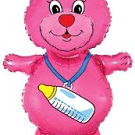 Ведмедик з соскою  37/24* 901648 * Фольга рожевий