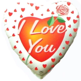 201541 Серце 18" I love you Троянда