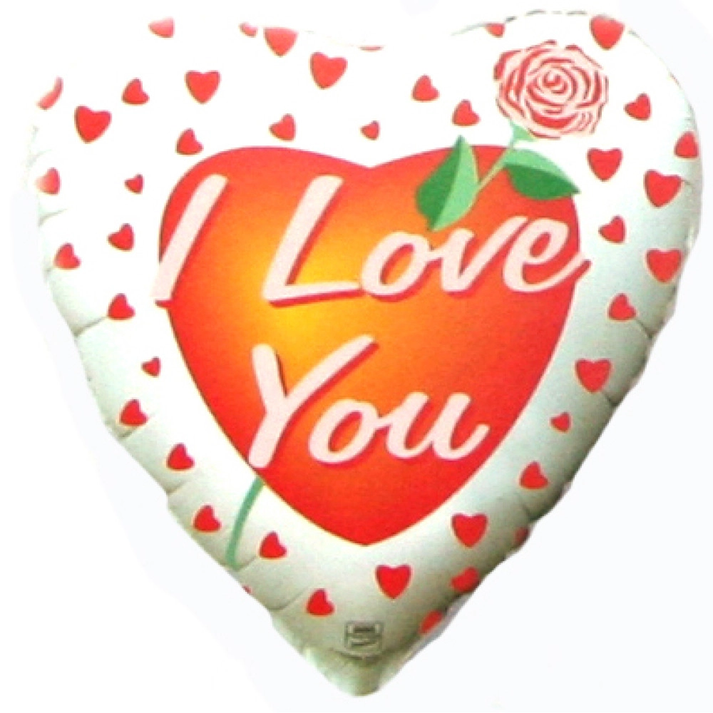 201541 Серце 18" I love you Троянда