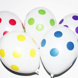 12 пастель 01 білий з мал. "ПОЛЬКА" різнокольоровий друк (100шт/уп)