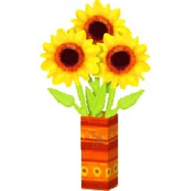 А-17561-01 Букет квітів Соняшники  (ваза+3 квітки) Міні Anagram