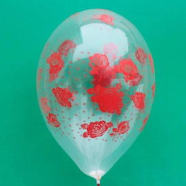 12 кристал 00 прозорий з мал. "ТРОЯНДИ з бутонам" Червоні (100шт/уп) РОЗПРОДАЖ