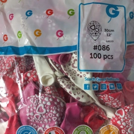 12 пастель асорті з мал. GS 110/12 "ПОДВІЙНІ СЕРЦЯ"  Італія (100шт/уп)