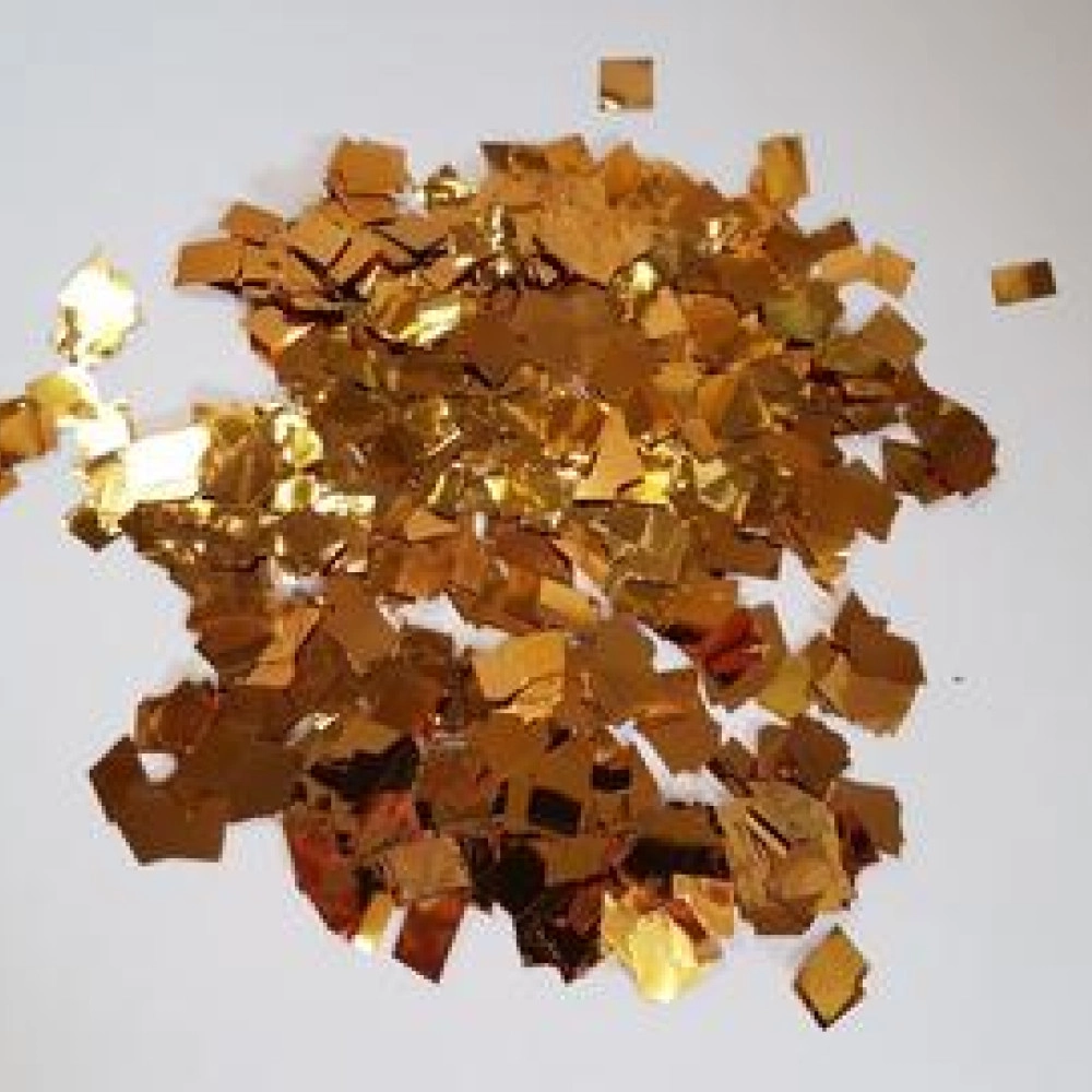 Конфетті КВАДРАТНІ золото (1уп.=100 гр.)