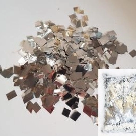 Конфетті КВАДРАТНІ срібло (1уп.=100 гр.)