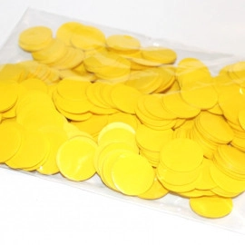 Конфетті КОЛО жовтий (2,3 см.) (1уп.=100 гр.)
