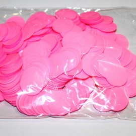 Конфетті КОЛО рожеві (2,3 см.) (1уп.=100 гр.)