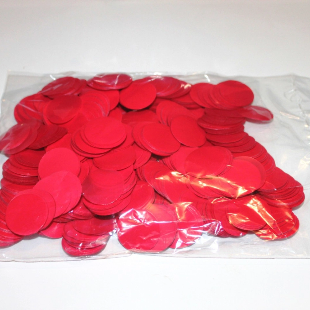 Конфетті КОЛО червоний (2,3 см.) (1уп.=100 гр.)