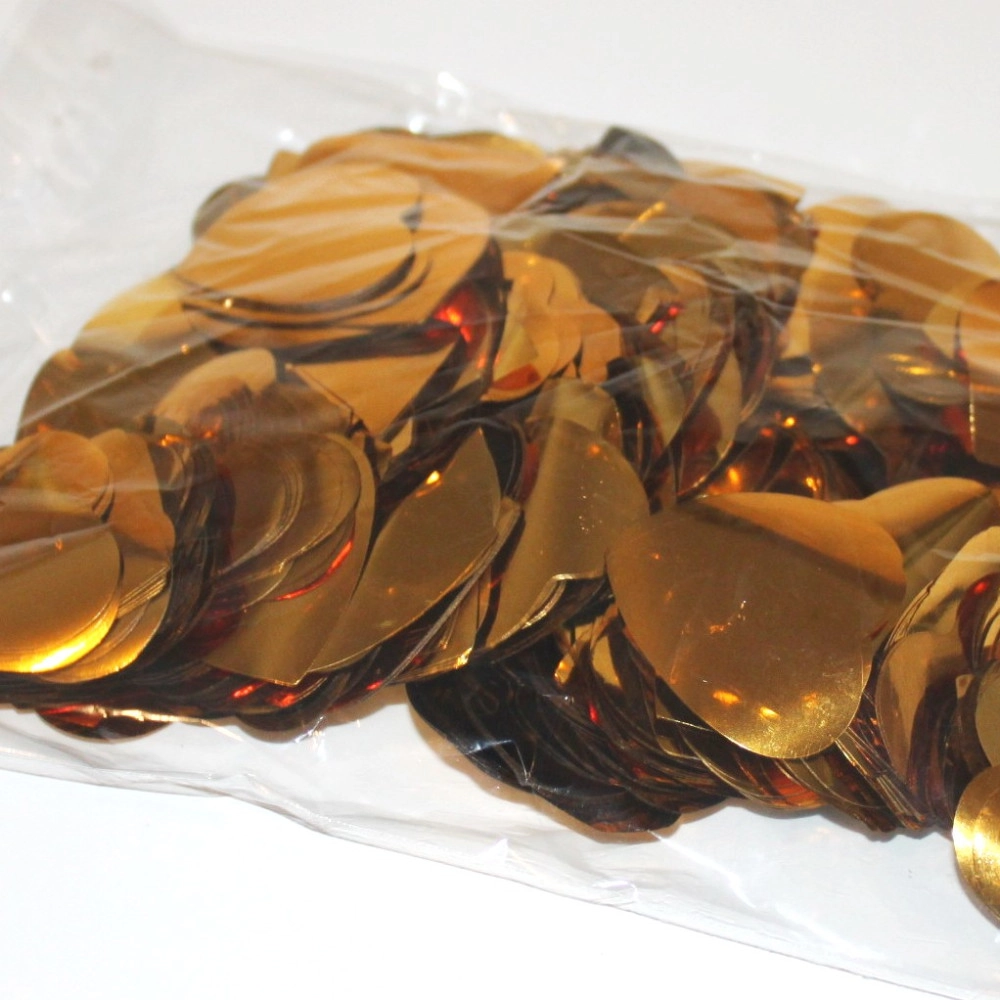 Конфетті СЕРЦЕ золотое (3,5см)(1уп.=100 гр.)