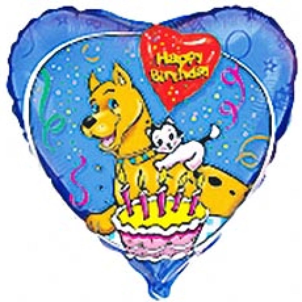 201614 Серце 18" (фольга) з мал. РОЗПРОДАЖ