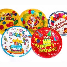 Тарілка паперова з малюнком асорті, 1шт (упак-10шт)