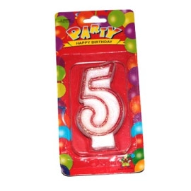 Свічка декоративна (цифра 5), 1 шт