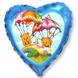 201569 Серце 18" Ведмежата на парашутах