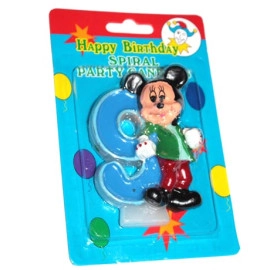 Свічка декоративна цифра + фігурка, "9" 1 шт.