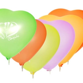 Серце 11 неон ас. з мал. "СВАДЬБА" (100шт/уп)