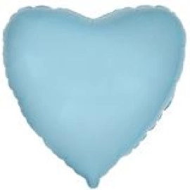 9" серце-міні пастель-блакитне 202500  фольга