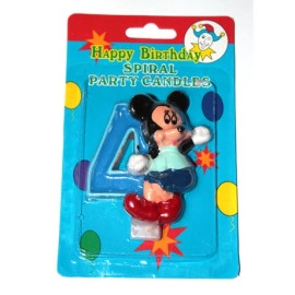 Свічка декоративна цифра + фігурка, "4" 1 шт.