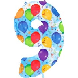 9 Цифра мал. " повітряні кульки" 14138-01 Фольга Anagram